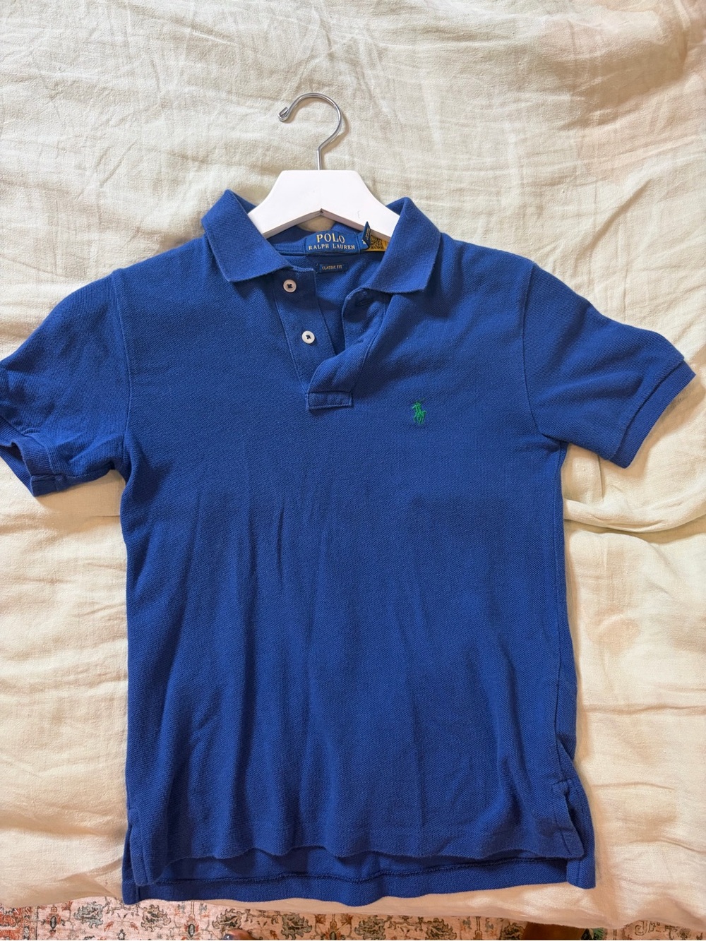 Ralph Lauren Kids Blue Polo Shirt with Green Pony
